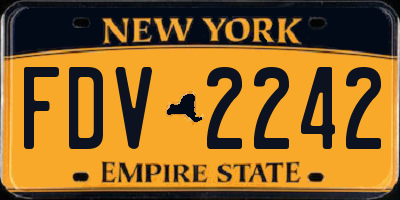 NY license plate FDV2242