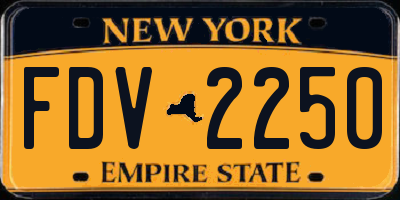 NY license plate FDV2250