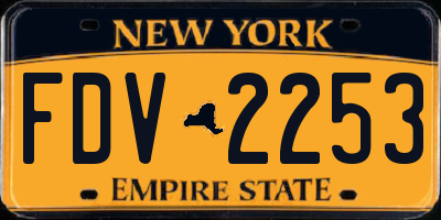 NY license plate FDV2253