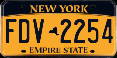 NY license plate FDV2254