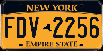 NY license plate FDV2256