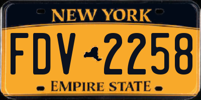 NY license plate FDV2258