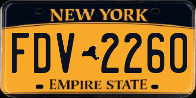 NY license plate FDV2260