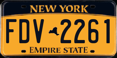 NY license plate FDV2261