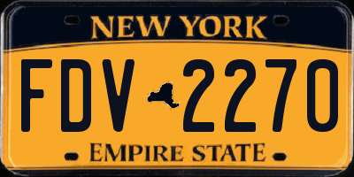 NY license plate FDV2270