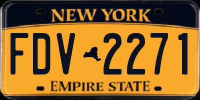 NY license plate FDV2271