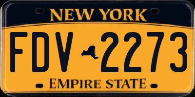 NY license plate FDV2273