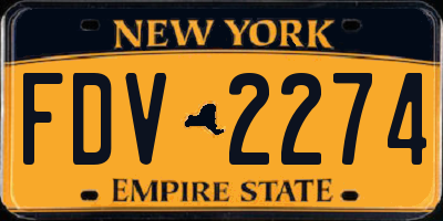 NY license plate FDV2274