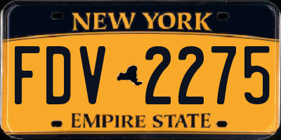 NY license plate FDV2275