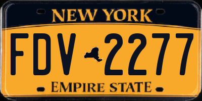 NY license plate FDV2277