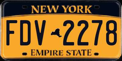 NY license plate FDV2278