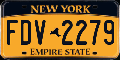 NY license plate FDV2279