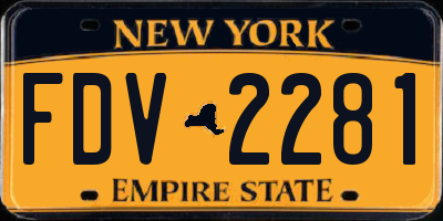 NY license plate FDV2281