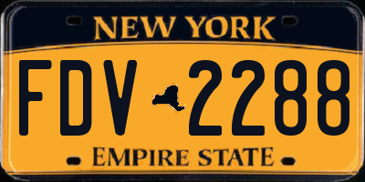 NY license plate FDV2288
