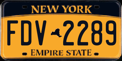 NY license plate FDV2289