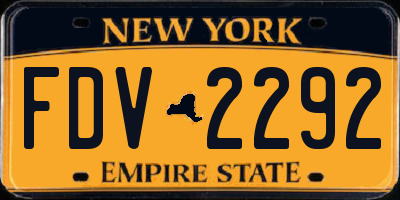 NY license plate FDV2292