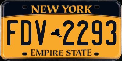NY license plate FDV2293