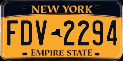 NY license plate FDV2294