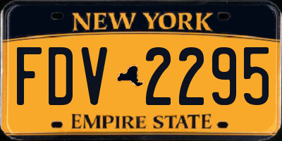 NY license plate FDV2295