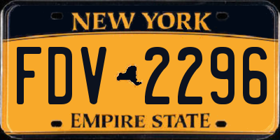 NY license plate FDV2296