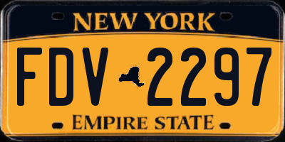 NY license plate FDV2297