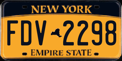 NY license plate FDV2298