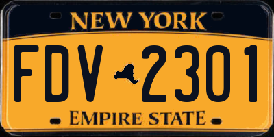 NY license plate FDV2301