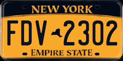 NY license plate FDV2302