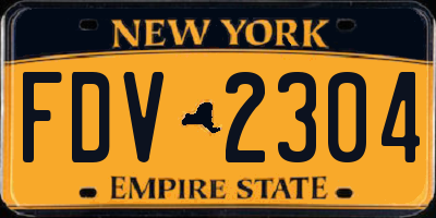 NY license plate FDV2304