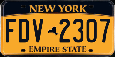 NY license plate FDV2307