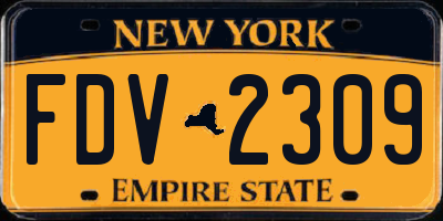 NY license plate FDV2309