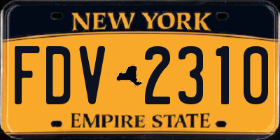NY license plate FDV2310
