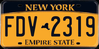 NY license plate FDV2319