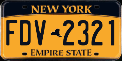 NY license plate FDV2321