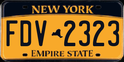 NY license plate FDV2323