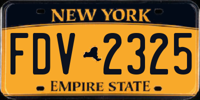 NY license plate FDV2325