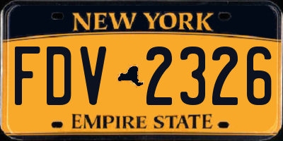 NY license plate FDV2326