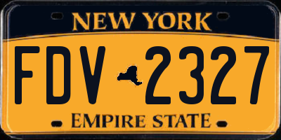 NY license plate FDV2327