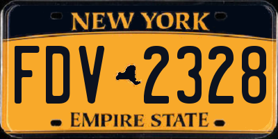 NY license plate FDV2328