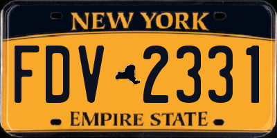 NY license plate FDV2331