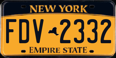 NY license plate FDV2332