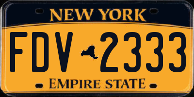 NY license plate FDV2333