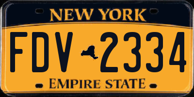 NY license plate FDV2334