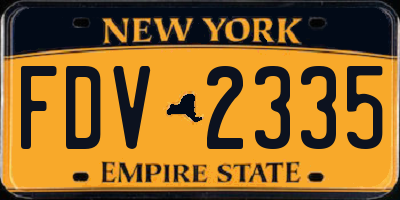 NY license plate FDV2335