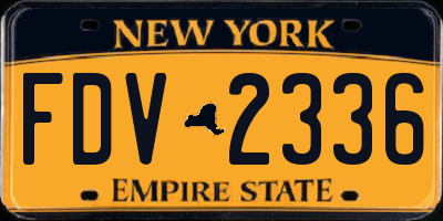 NY license plate FDV2336