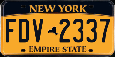 NY license plate FDV2337