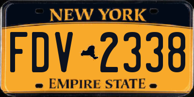 NY license plate FDV2338
