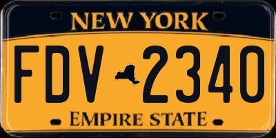 NY license plate FDV2340