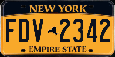 NY license plate FDV2342
