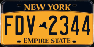 NY license plate FDV2344